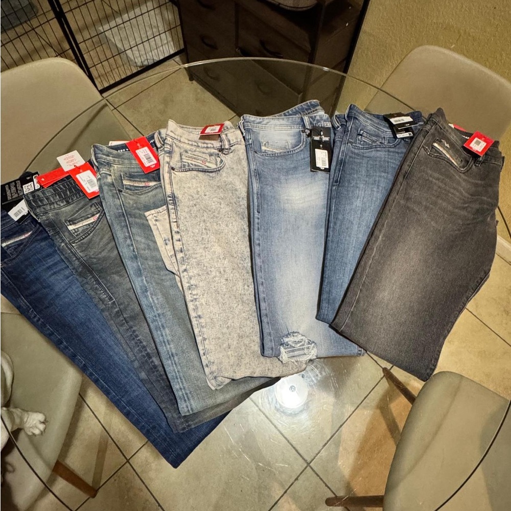 Diesel Men's Jeans in Blue and Gray Tones